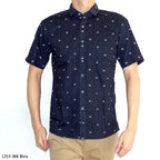 Boss SUPER Kemeja Motif Pria Lengan Pendek Slim Fit 1253