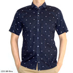 Boss SUPER Kemeja Motif Pria Lengan Pendek Slim Fit 1253