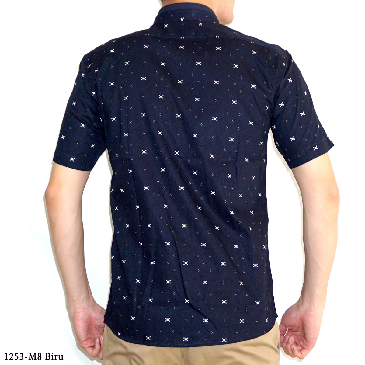 Boss SUPER Kemeja Motif Pria Lengan Pendek Slim Fit 1253