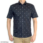 Boss SUPER Kemeja Motif Pria Lengan Pendek Slim Fit 1253