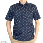 Boss SUPER Men's Printed Short Sleeve Slim Fit Shirt - Brown Blue (1254)