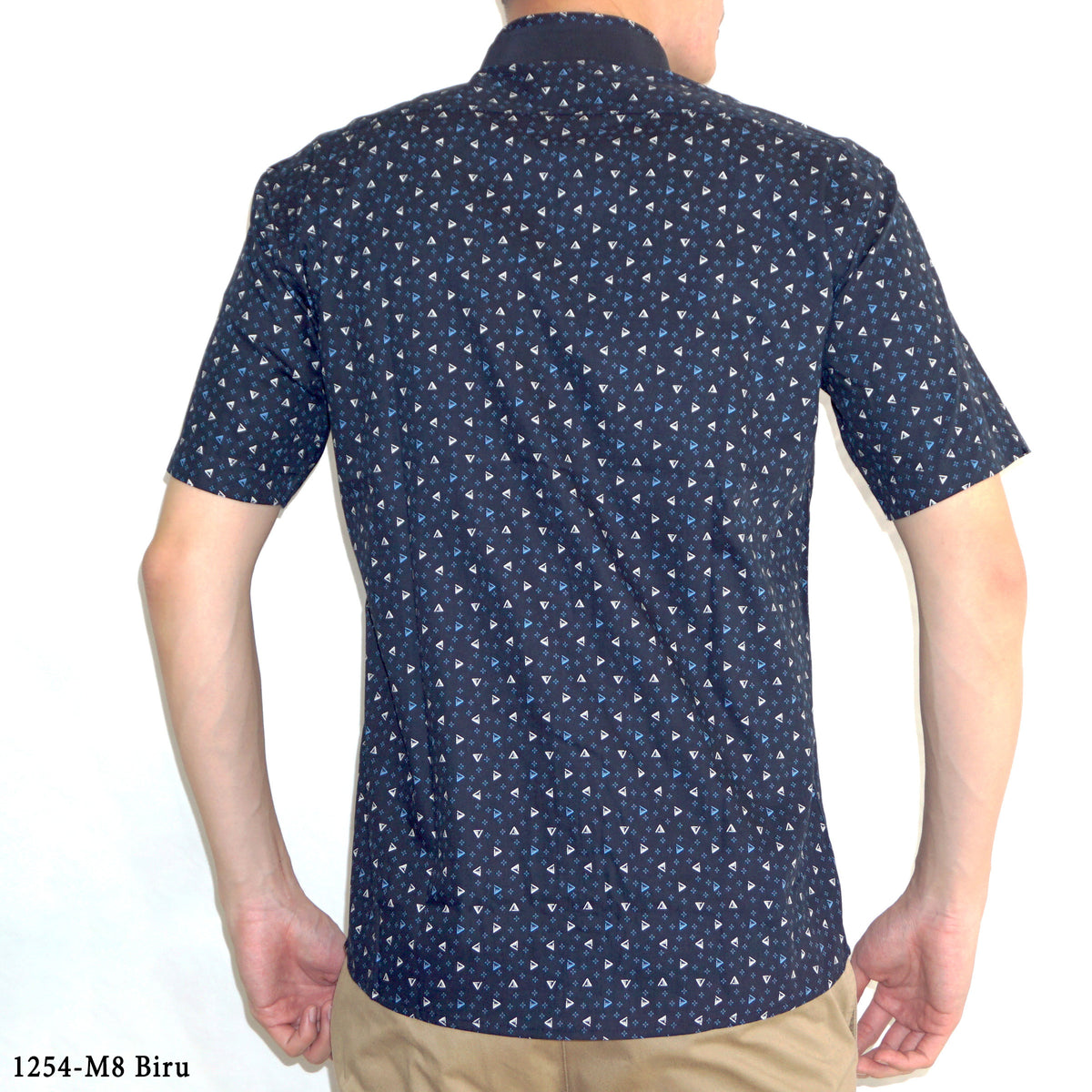 Boss SUPER Men's Printed Short Sleeve Slim Fit Shirt - Brown Blue (1254)