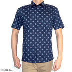 Boss SUPER Kemeja Motif Pria Lengan Pendek Slim Fit 1255