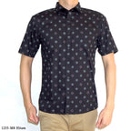 Boss SUPER Kemeja Motif Pria Lengan Pendek Slim Fit 1255