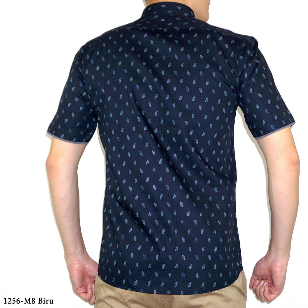 Boss SUPER Kemeja Motif Pria Lengan Pendek Slim Fit 1256