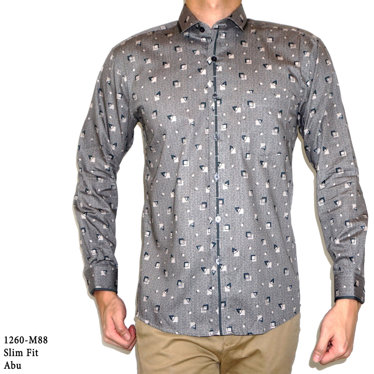 Boss SUPER Kemeja Motif Pria Lengan Panjang Slim Fit 1260