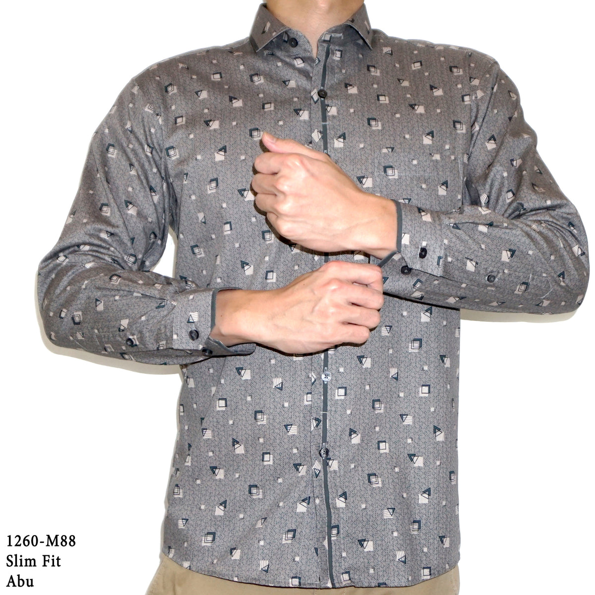 Boss SUPER Kemeja Motif Pria Lengan Panjang Slim Fit 1260