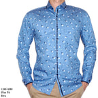 Boss SUPER Kemeja Motif Pria Lengan Panjang Slim Fit 1260