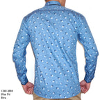Boss SUPER Kemeja Motif Pria Lengan Panjang Slim Fit 1260
