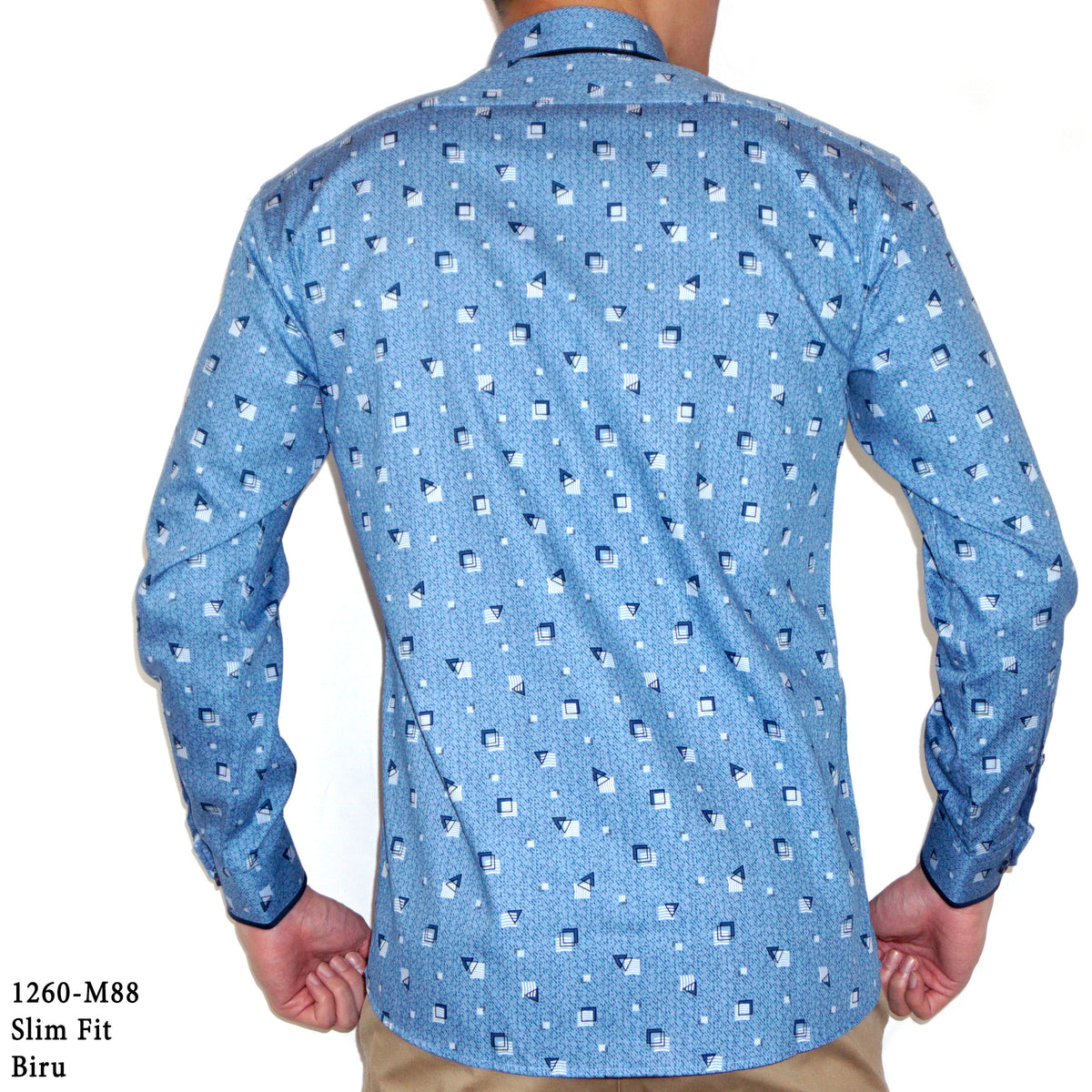 Boss SUPER Kemeja Motif Pria Lengan Panjang Slim Fit 1260