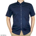 Boss SUPER Kemeja Motif Pria Lengan Pendek Slim Fit 1263