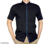 Boss SUPER Kemeja Motif Pria Lengan Pendek Slim Fit 1263