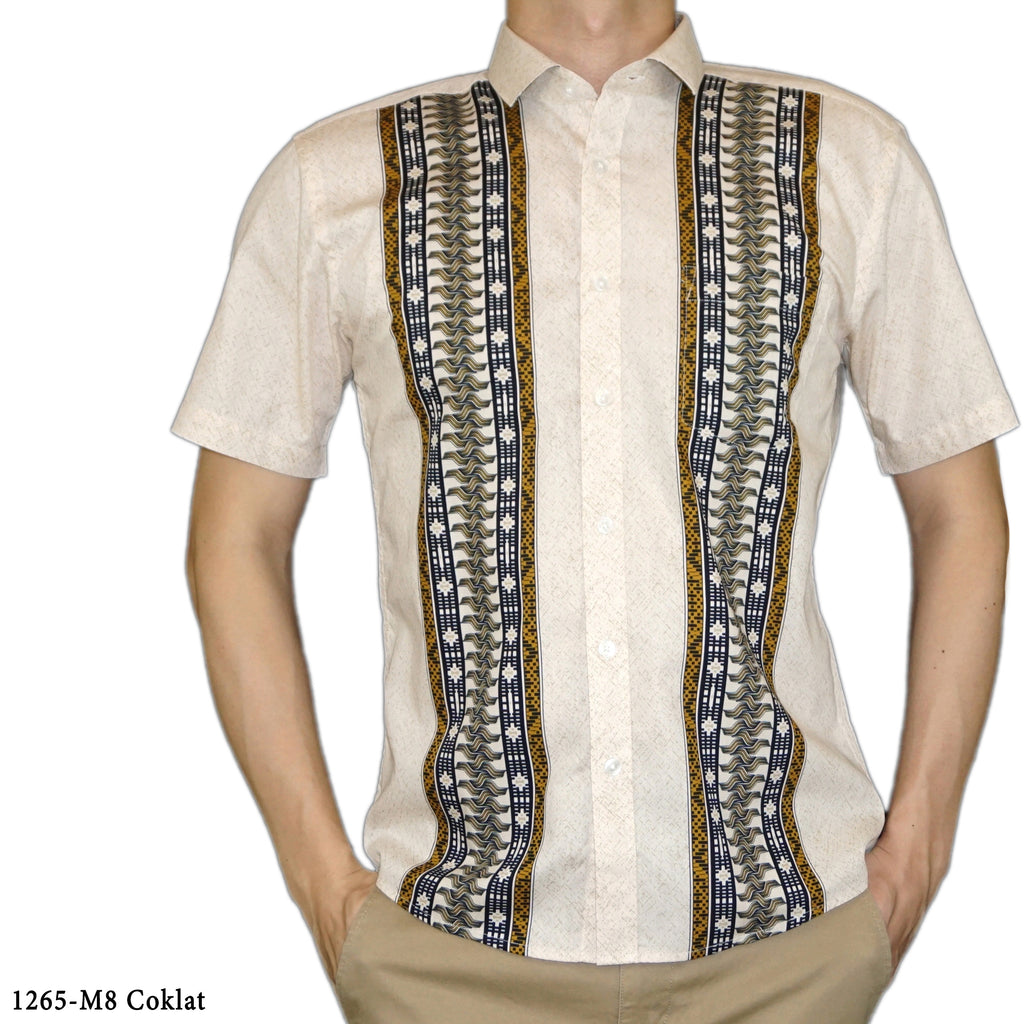 Boss SUPER Kemeja Motif Pria Lengan Pendek Slim Fit 1265