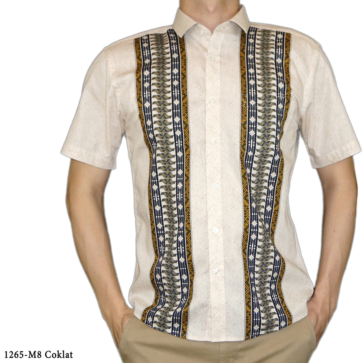 Boss SUPER Kemeja Motif Pria Lengan Pendek Slim Fit 1265