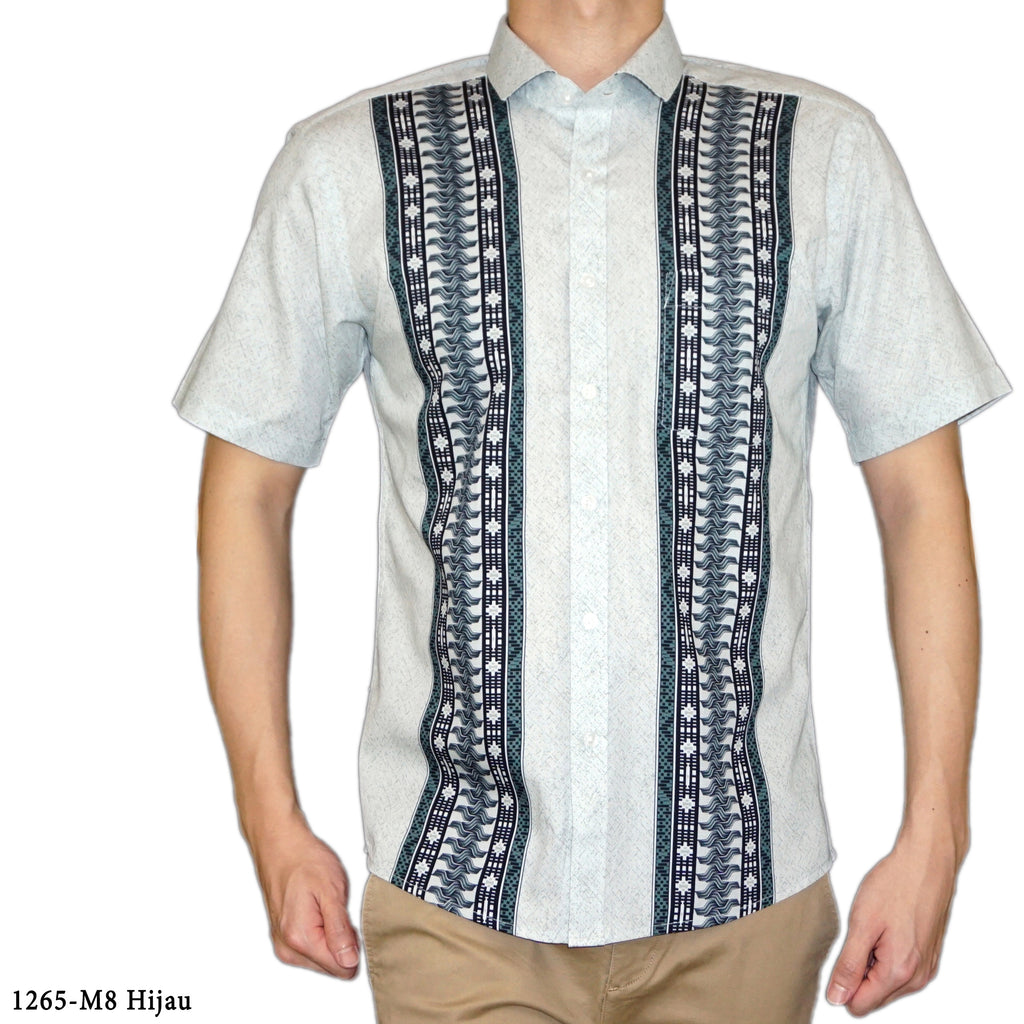 Boss SUPER Kemeja Motif Pria Lengan Pendek Slim Fit 1265