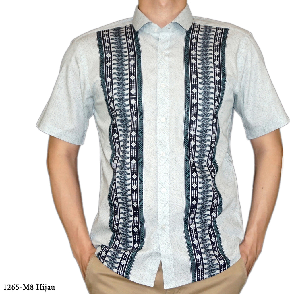 Boss SUPER Kemeja Motif Pria Lengan Pendek Slim Fit 1265