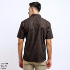 Boss SUPER Kemeja Motif Pria Lengan Pendek Slim Fit 1267