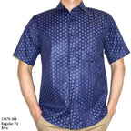 Boss SUPER Kemeja Motif Pria Lengan Pendek Regular Fit 15670 Biru Ungu