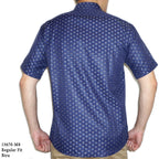 Boss SUPER Kemeja Motif Pria Lengan Pendek Regular Fit 15670 Biru Ungu