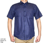 Boss SUPER Kemeja Motif Pria Lengan Pendek Regular Fit 15670 Biru Ungu