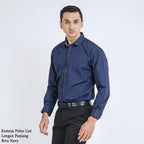 Boss SUPER Men's Eco Cotton Long Sleeve Slim Fit Shirt - navy Blue (1801)