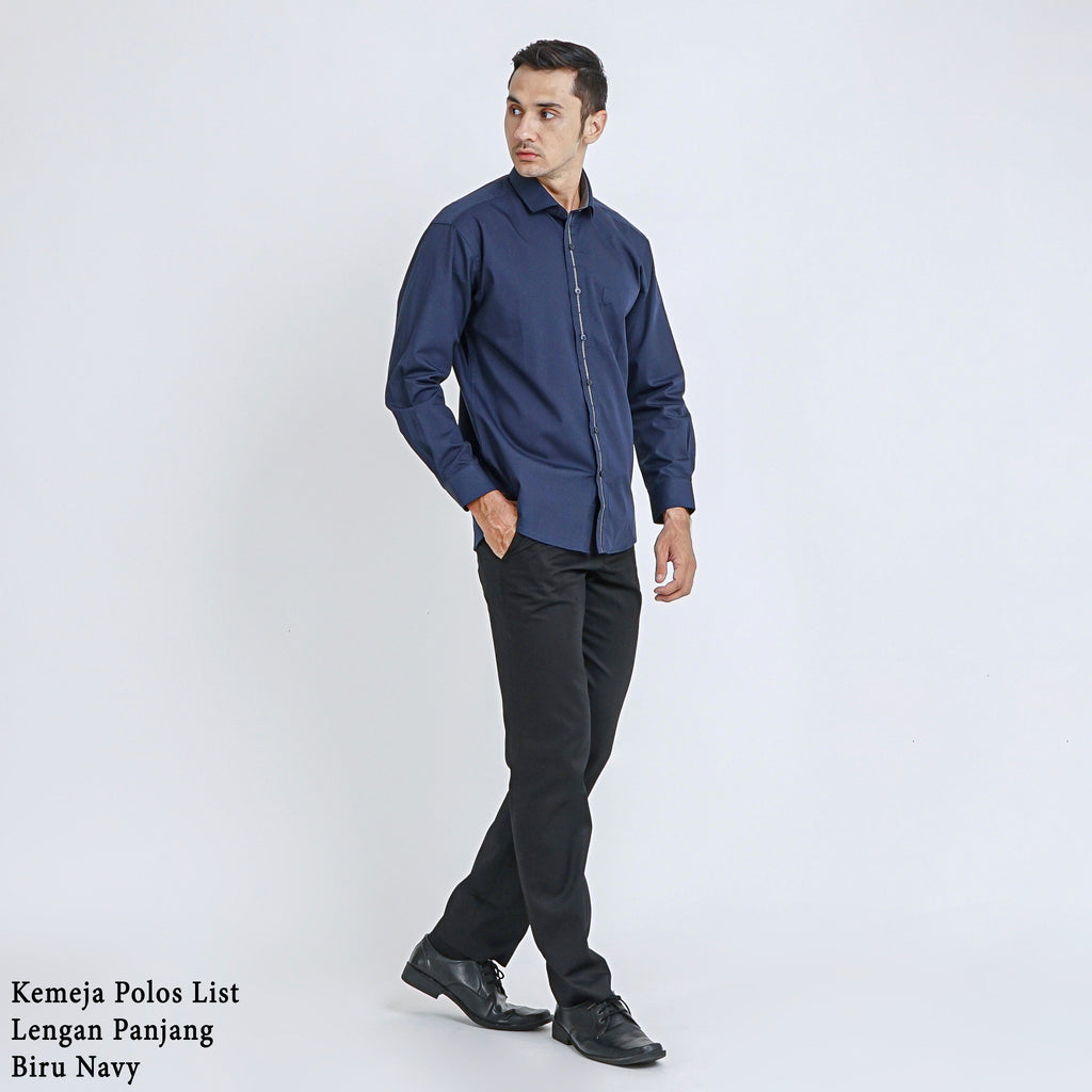 Boss SUPER Men's Eco Cotton Long Sleeve Slim Fit Shirt - navy Blue (1801)