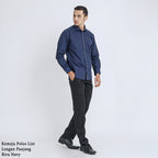 Boss SUPER Men's Eco Cotton Long Sleeve Slim Fit Shirt - navy Blue (1801)