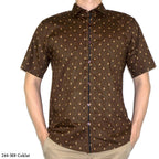 Boss SUPER Kemeja Motif Pria Lengan Pendek Regular Fit 244