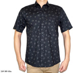 Boss SUPER Kemeja Motif Pria Lengan Pendek Regular Fit Slim Fit