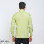 Boss SUPER - Kemeja Polos Pria Lengan Panjang Atasan Hem Kantor Cowok Regular Fit Hijau Muda Alpukat | Size 3XS - 4XL