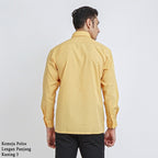 Boss SUPER Kemeja Polos Pria Lengan Panjang Regular Fit Kuning