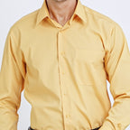 Boss SUPER Kemeja Polos Pria Lengan Panjang Regular Fit Kuning