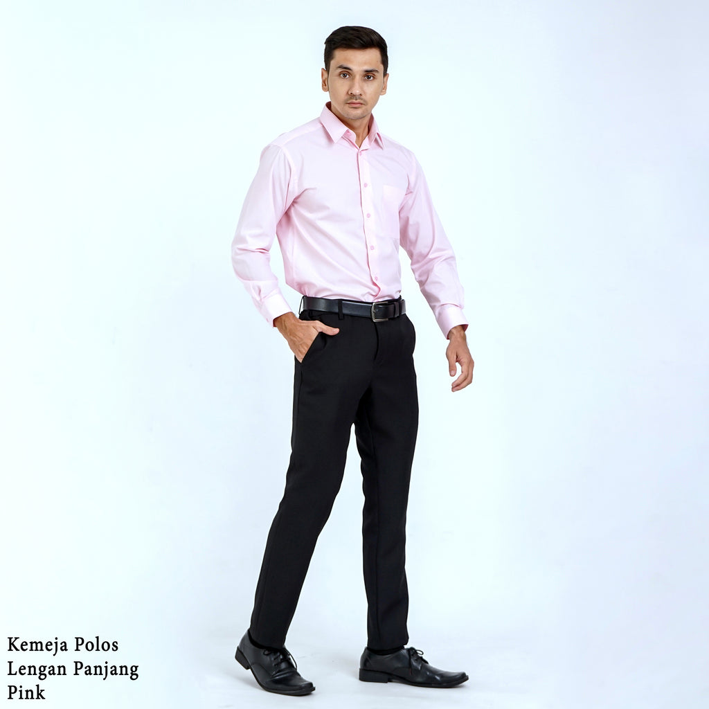 Boss SUPER Men's Long Sleeve Basic Shirt - Pink