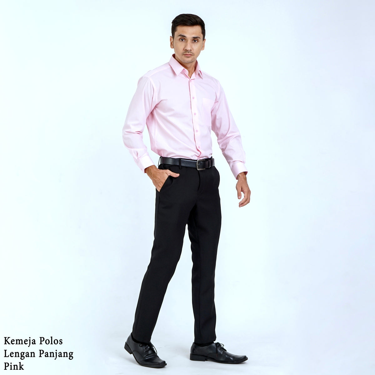 Boss SUPER Kemeja Polos Pria Lengan Panjang Regular Fit Pink