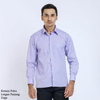 Boss SUPER Kemeja Polos Pria Lengan Panjang Regular Fit Ungu