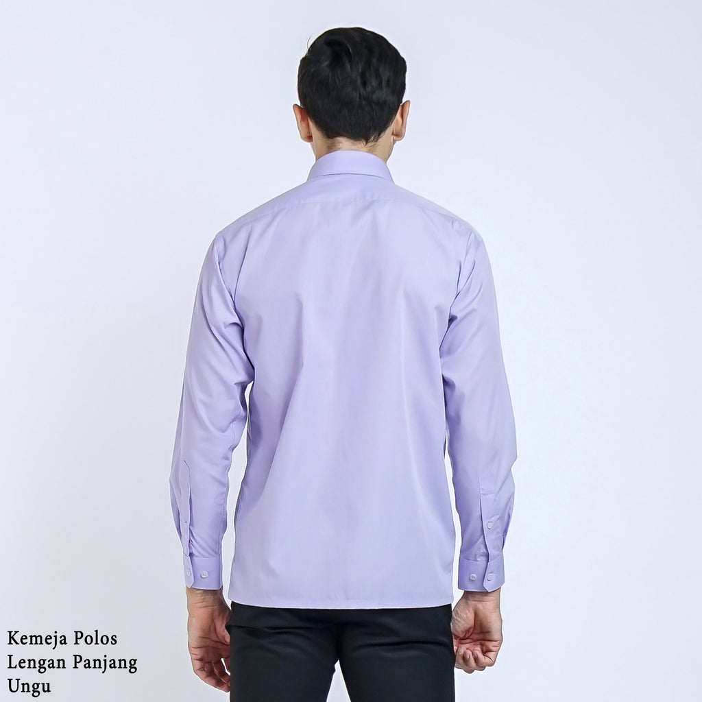 Boss SUPER Kemeja Polos Pria Lengan Panjang Regular Fit Ungu