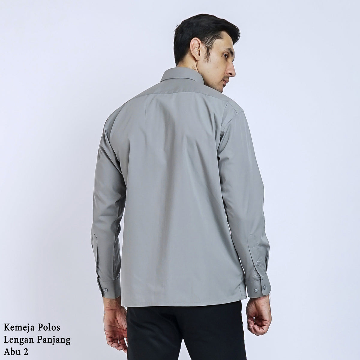 Boss SUPER Kemeja Polos Pria Lengan Panjang Regular Fit Abu