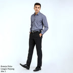 Boss SUPER Kemeja Polos Pria Lengan Panjang Regular Fit Abu