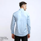 Boss SUPER Kemeja Polos Pria Lengan Panjang Slim Fit Biru 1