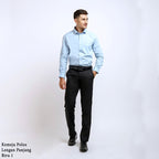Boss SUPER Kemeja Polos Pria Lengan Panjang Regular Fit Biru