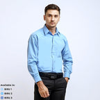Boss SUPER Kemeja Polos Pria Lengan Panjang Regular Fit Biru