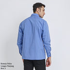 Boss SUPER Kemeja Polos Pria Lengan Panjang Regular Fit Biru