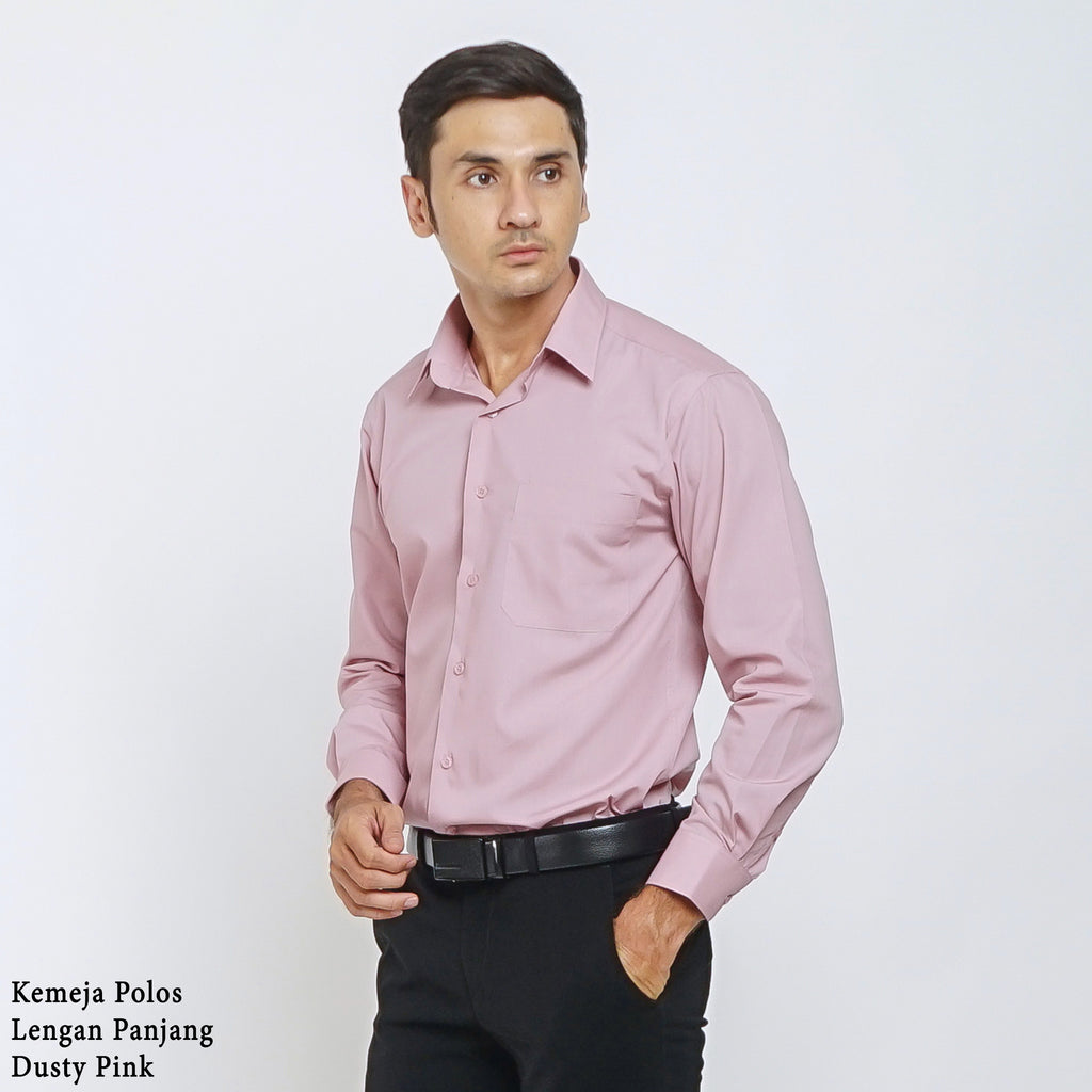 Boss SUPER Men's Long Sleeve Basic Shirt - Dusty Pink