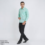 Boss SUPER Men's Long Sleeve Basic Shirt - Mint Green