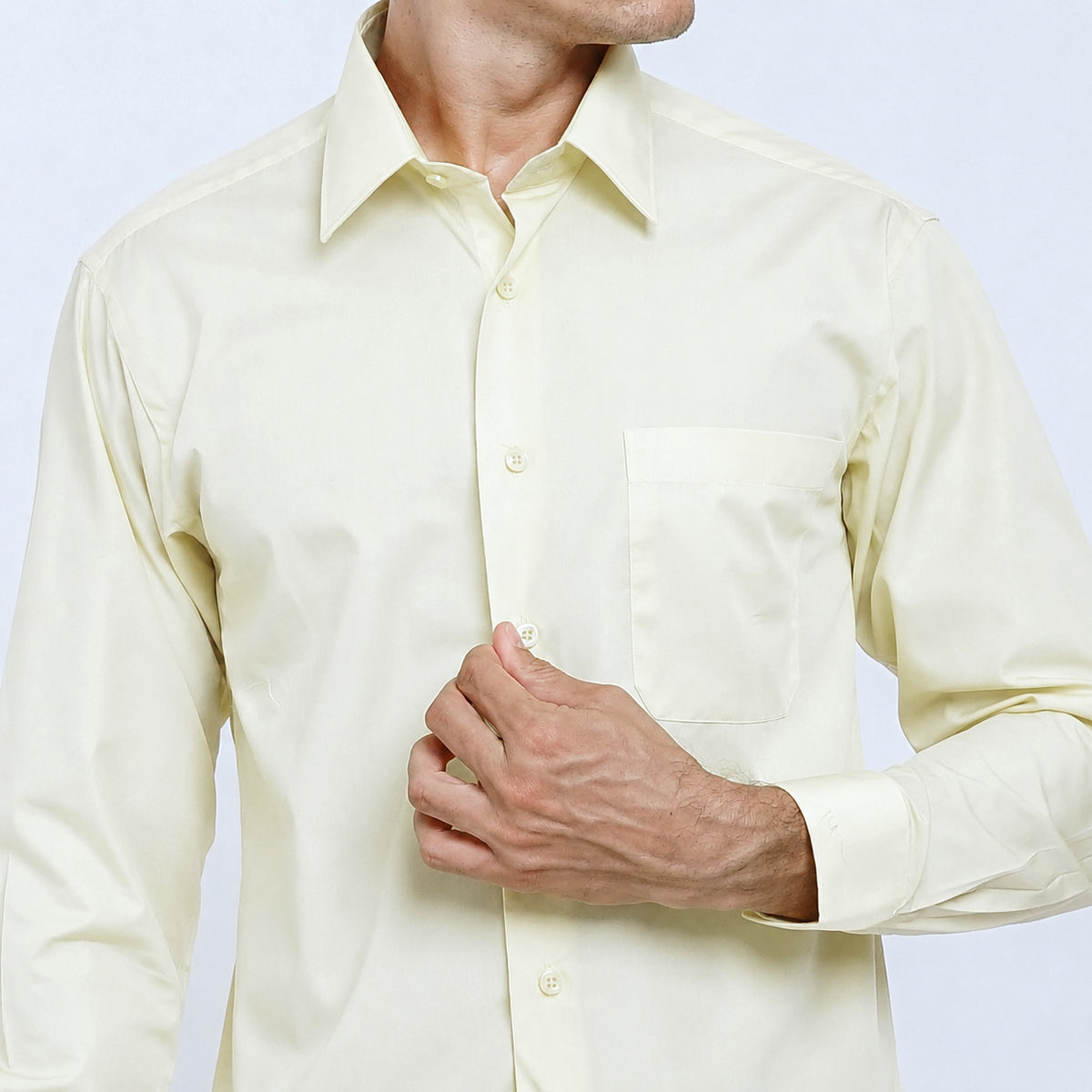 Boss SUPER Kemeja Polos Pria Lengan Panjang Regular Fit Kuning