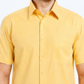 Boss SUPER Kemeja Polos Pria Lengan Pendek Regular Fit Kuning