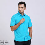 Boss SUPER Kemeja Polos Pria Lengan Pendek Regular Fit Tosca