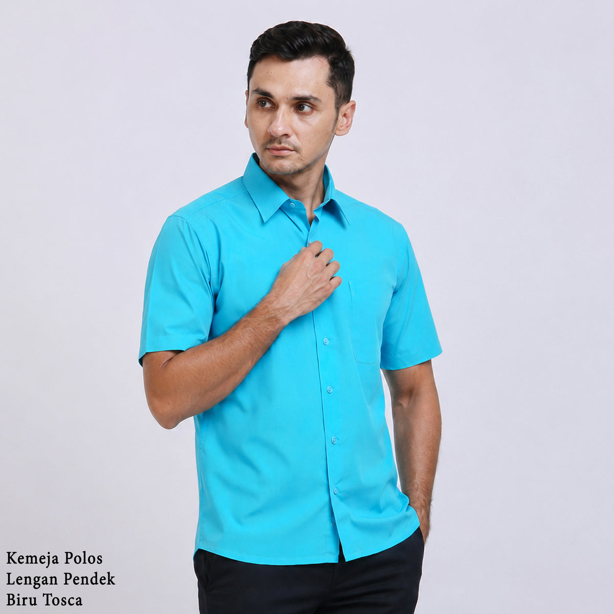 Boss SUPER Kemeja Polos Pria Lengan Pendek Regular Fit Tosca