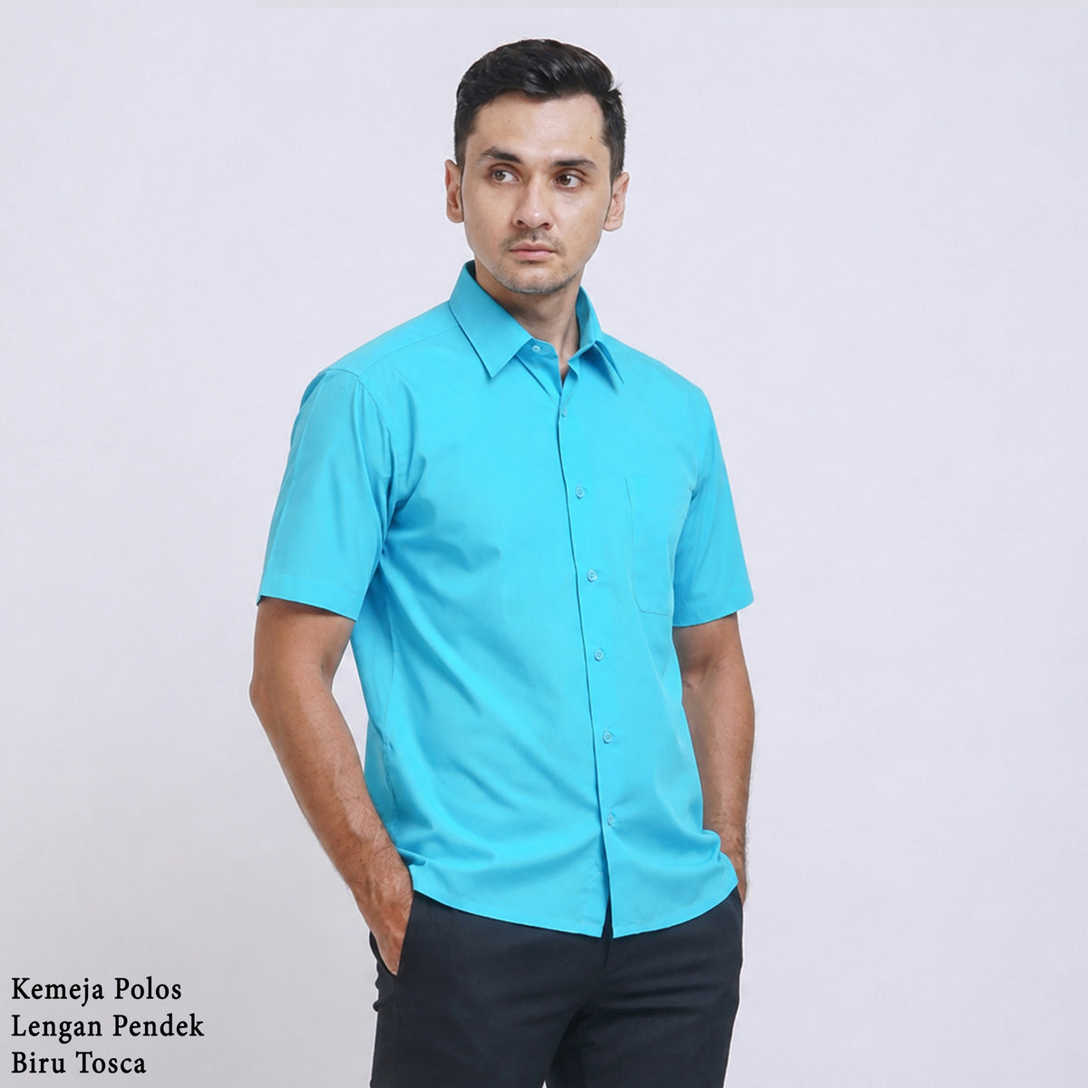 Boss SUPER Kemeja Polos Pria Lengan Pendek Regular Fit Tosca