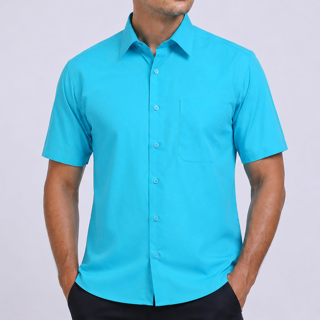Boss SUPER Kemeja Polos Pria Lengan Pendek Regular Fit Tosca
